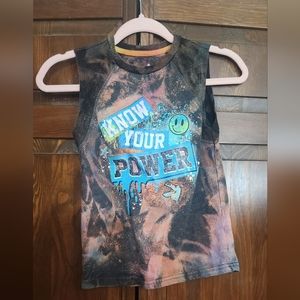 Kids reverse dye tie dye sleeveless t shirt